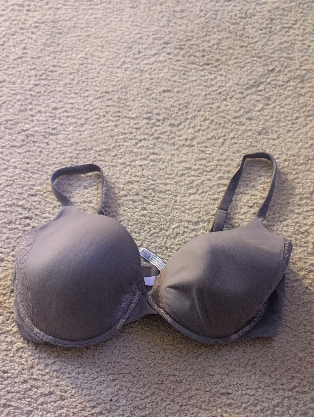 Victoria's Secret Body By Victoria Lined Perfect Mauve Lace-Trim T-Shirt Bra